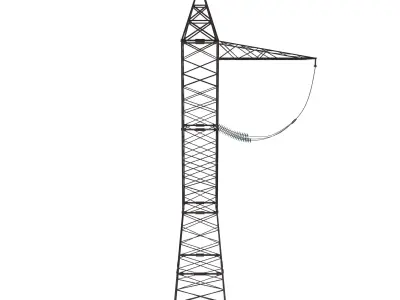 Electricity Pole 5 Low-poly 3D model