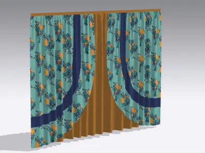Curtain Low-poly 3D model 106