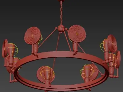 GASLIGHT LENS Chandelier 8 3D model