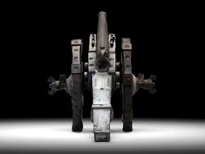 Napoleonic cannon Low-poly 3D model