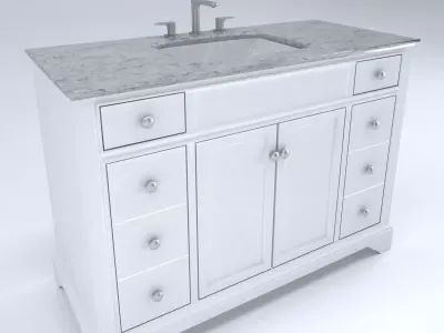 Vanity bathroom with marble top 3D model