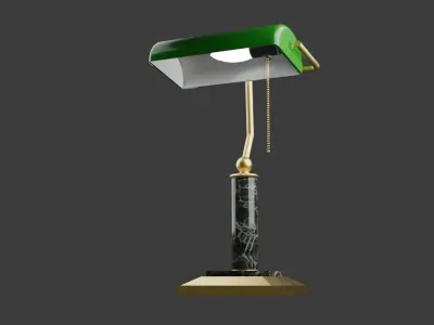 Banker table lamp Low-poly 3D model