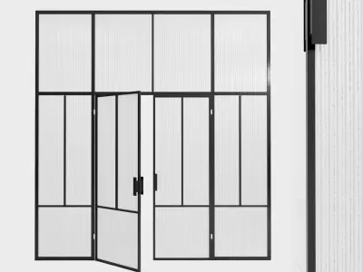 Glass partition door 89 Low-poly 3D model