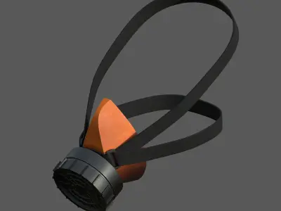 Gas mask plastic protection combat soldier scifi  Low-poly 3D model