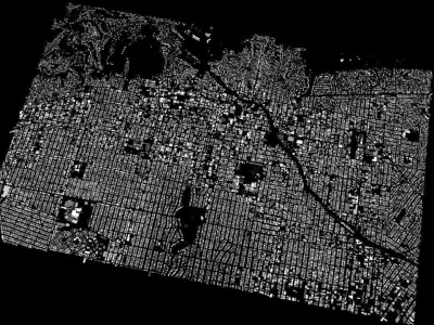 Hollywood in LA Streets and Buildings 3D model