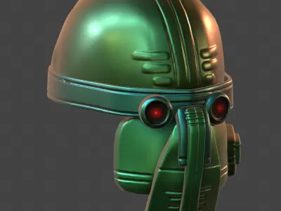 Gas mask helmet 3d model scifi Low-poly  Low-poly 3D model 298
