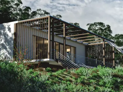 Outdoor Hotel Room Low-poly 3D model