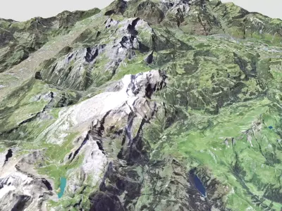 Mountain landscape Alps Switzerland 3D model
