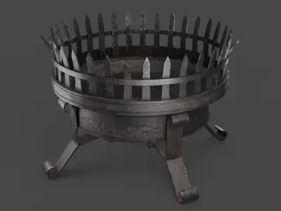 Steel Brazier Low-poly 3D model
