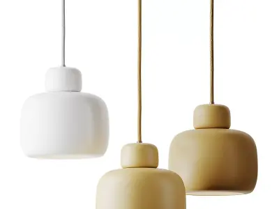 Stone ceiling lamp small from Woud 3D model