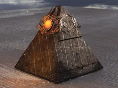 Black sun Pyramid 3D model