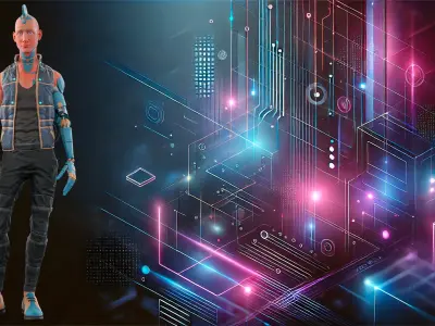 Cyberpunk in Motion Low-poly 3D model