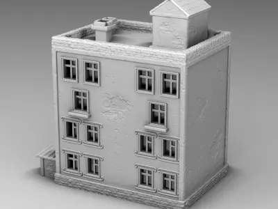 Old multi-story building 3D print model