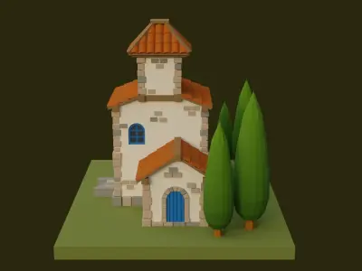 Cartoon House 3 Low-poly 3D model