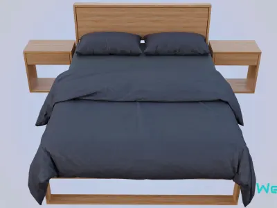 Bed - Simple Comfort Low-poly 3D model