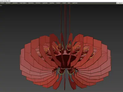Stunning Chandelier in Colored Glass Low-poly 3D model
