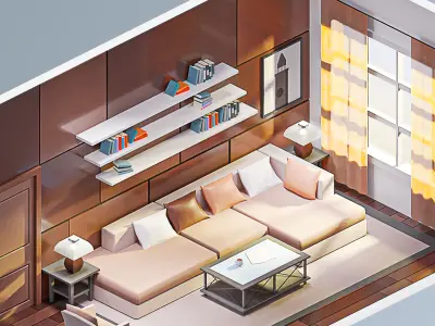 Room 16 Low-poly 3D model