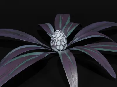 Tropical Alien Plant Low-poly 3D model