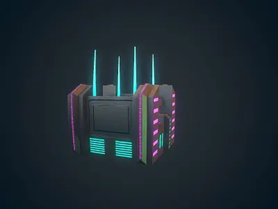 Sci-fi Building - 09 Low-poly 3D model