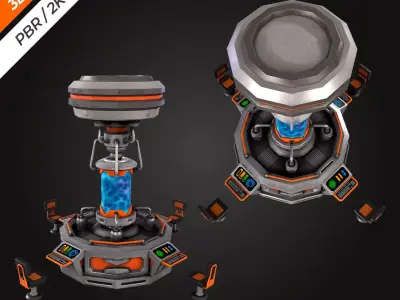 SCI-FI Chemical Laboratory Low-poly 3D model