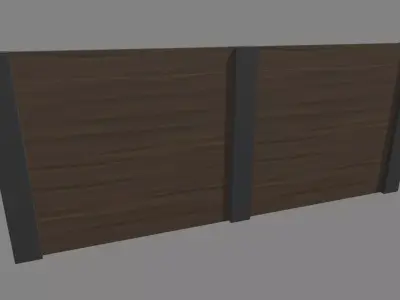 Low Poly Wooden Fence Low-poly 3D model