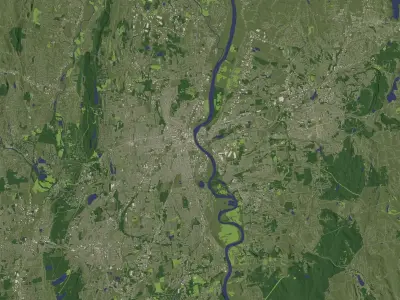Hartford Connecticut USA 40 km x 40 km - city and urban 3D model