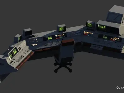 Control Desk 4 Low-poly 3D model