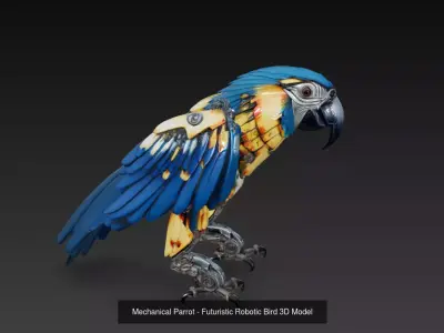 Cyber Avian Collection - Futuristic Robotic Bird Sculptures 3D Model Pack