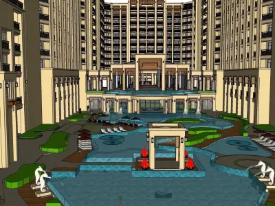 water front inside royal residence 3D model