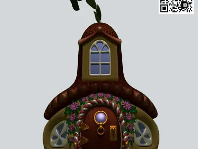 Fairy home pumpkin fantasy series Low-poly 3D model
