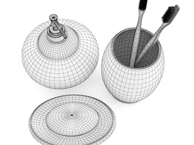 White Bathroom Fixtures 3D model