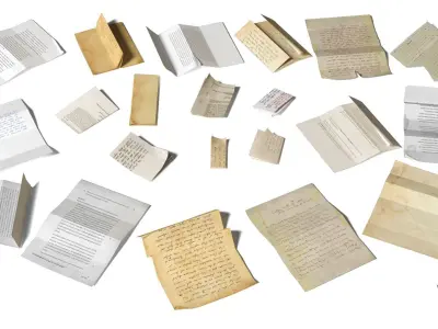 Folded Papers Low-poly 3D model