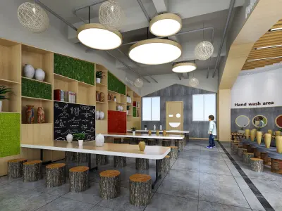 Pottery Workshop - Classroom Interior 3D Model 3D model