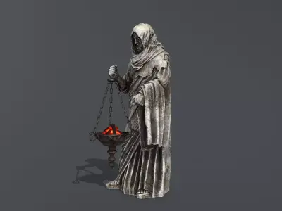 old Statue Low-poly 3D model