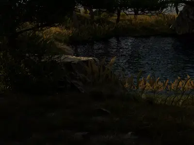 Lake in the forest 3D model