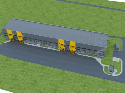 Logistics Building 01 Low-poly 3D model