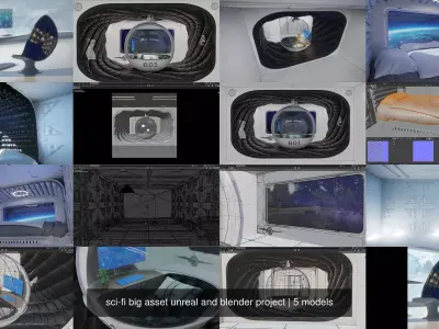 sci-fi big asset unreal and blender project 3D Model Pack