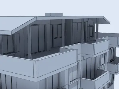house 2 modern Low-poly 3D model