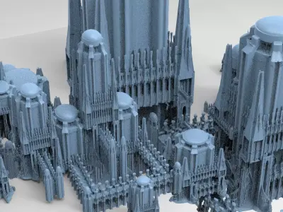 Ancient Ritual Hyborian Tower walkway Kit bash 3D model