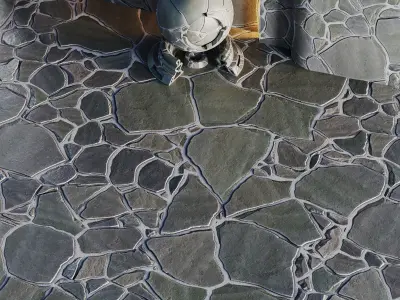 No09 Slate Floor Stone - PBR - 4K - PNG - Seamless Low-poly 3D model
