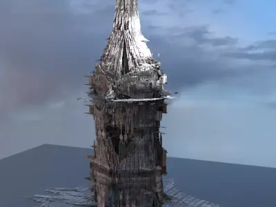 Art Deco Ocean lighthouse Top  3D model