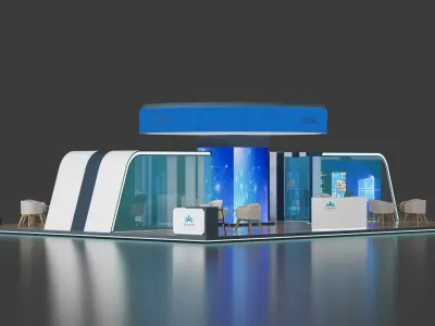 17x14 meter Exhibition Booth 3D model