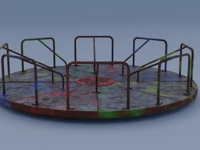 Old Playground Equipment - Low-poly PBR Low-poly 3D model
