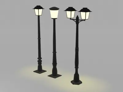 Street Lamps Low-poly 3D model