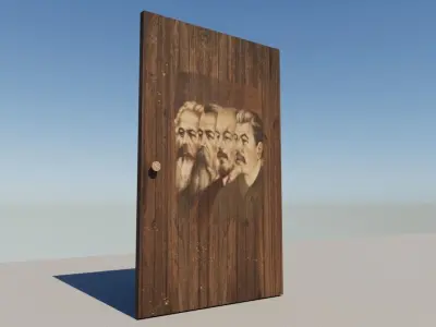 Soviet door Low-poly 3D model