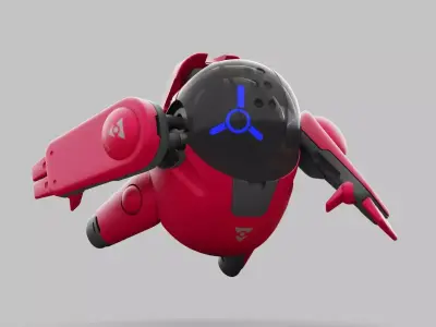 DRONE BOT R-500 RIGGED 3D model