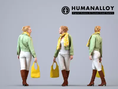 Basics0849 - A set containing 5 models of male and female 3D model