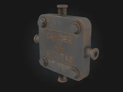 High Voltage Warning Box  Safety Alert for Electrical 3D model