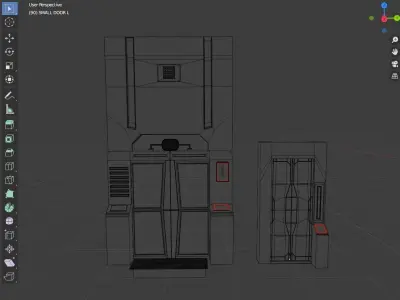 Sci-fi door 2 type 3D model