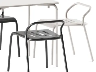 Easy Table by Connubia and Noss Outdoor Chair by Varaschin 3D model